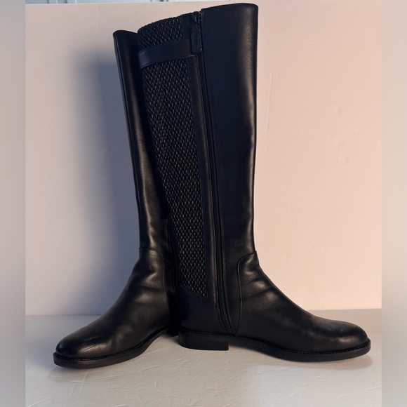 COLE HAAN Idah Equestrian Riding Tall Black Leather Boots, W22265 Size 7.5 - Picture 4 of 13